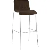 CLP Barhocker Hover stapelbar Stoffbezug Vierfußgestell bis 150 kg braun Gestell Farbe chrom