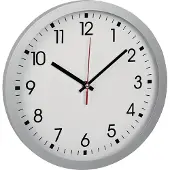 TFA-Dostmann Wanduhr Quarzuhr Kunststoff silber 300 mm 1,5 V Zahlen