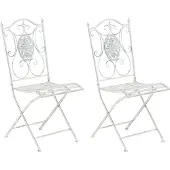 CLP 2er Set Gartenstühle Sibell antik weiß