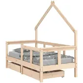 Syfax Kinderbett mit Schubladen 70x140 cm Massivholz Kiefer