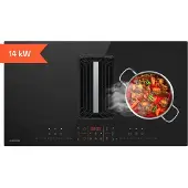 Klarstein AirJet FlexPro Induktionskochfeld Mit Dunstabzug - , 750 m³/h Luftstrom, 14 kW Leistung, 4 Flexzonen, Leise 58 dB, Touch-Steuerung, Schwarz
