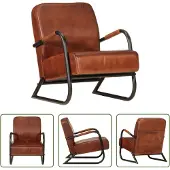 The Living Store Sessel Braun Echtleder