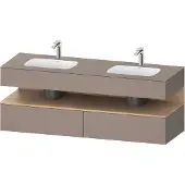 Duravit Einbauwaschtisch-Möbel-Set Qatego 160x55x60cm, Konsolen-Waschtischunterbau, Ei nat/b matt