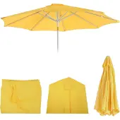 Mendler Ersatz-Bezug für Sonnenschirm Asti, Sonnenschirmbezug Ersatzbezug, Ø 3m Stoff/Textil gelb