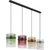 Globo Hängeleuchte Metall schwarz matt, 4x E27