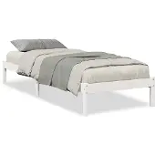 Syfax Massivholzbett Extra Lang ohne Matratze Weiß 90x220 Kiefernholz