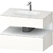 Duravit Einbauwaschtisch-Möbel-Set Qatego 80x55x60cm, we matt/we hgl, Konsolen-Waschtischunterbau