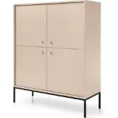 Selsey Highboard Monne Hochkommode, Beige im Vintage Look
