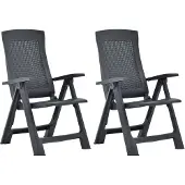 Syfax Verstellbare Gartenstühle 2 Stk. Kunststoff Anthrazit