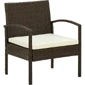 vidaXL Gartenstuhl mit Kissen Poly Rattan Braun , Gartenstühle Design 2024