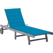 Prolenta Maison Exclusive - Sonnenliege mit Auflage Grau Akazie Massivholz