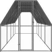 vidaXL Outdoor-Hühnerkäfig 2x8x2 m Verzinkter Stahl