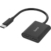 Hama Audio-Adapter 2in1, USB-C-St. - 2x USB-C-Buchse