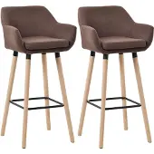 CLP 2er Set Barhocker Grant mit Stoffbezug, Farbe:taupe