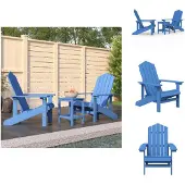 vidaXL Adirondack-Gartenstühle mit Tisch HDPE Aquamarin - Gartenstühle