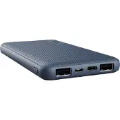 Trust Mobile Primo Dünne Powerbank Schnellladefunktion 10000 mAh, Nachhaltig, USB C Externer Akku, Tragbares Ladegerät 3A, Power Bank Handy, Smartphone, iPhone, iPad, Samsung, Xiaomi - Blau