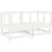 vidaXL Garten-Ecksofas 2 Stk. Weiß Massivholz Kiefer