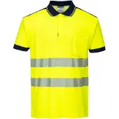 Portwest T180 PW3 Warnschutz-Poloshirt Yellow/Navy Gr. XXL