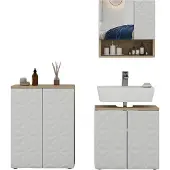 Vicco Badmöbel-Set Edge Weiß 3 Teile, Model 40387