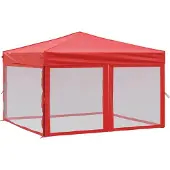 vidaXL Partyzelt Faltbar mit Seitenwänden Rot 3x3 m