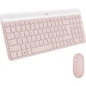 Logitech MK470, Mini, Kabellos, RF Wireless, QWERTZ, Rose, Maus enthalten