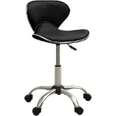 Syfax Bürostuhl Schwarz Kunstleder höhenverstellbar Gasdruckfeder 46,5x48,5 cm 110 kg