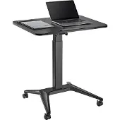 Maclean Brackets Maclean MC-453 Mobiler Laptop-Schreibtisch mit Pneumatischer Höhenverstellung Laptoptisch mit Rollen, 80x52 cm, max. 8 kg, Höhenverstellbar max. 109 cm (Schwarz)