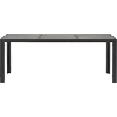 Ebuy24 Komma Gartentisch 195 x 90 cm, schwarz und grau.