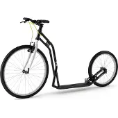 Yedoo Five Roller Scooter Tretroller - für Erwachsene und Teenager, bis 130 kg, mit Luftreifen 26/20 und verstellbarem Lenker Schwarz