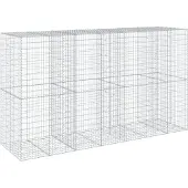 vidaXL Gabione mit Deckel 350x100x200 cm Verzinktes Eisen