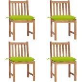 vidaXL Möbel Gartenstühle 4 Stk. mit Kissen Massivholz Teak - Gartenstühle &9151