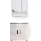 Vicco Badmöbel-Set Irma Weiß Hochglanz 2 Teile, Unterschrank 60 cm, Model 34673