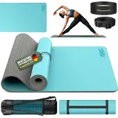 RE:SPORT Yogamatte Hellblau Fitnessmatte Gymnastikmatte Pilates Sportmatte Bodenmatte