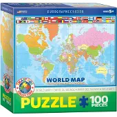 Eurographics World Map Eurographics Kids 100 Pieces