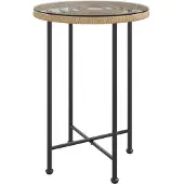 Syfax Esstisch Ø55 cm Hartglas und Stahl