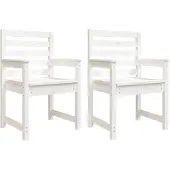 vidaXL Gartenstühle 2 Stk. Weiß 60x48x91 cm Massivholz Kiefer