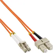 InLine LWL Duplex Kabel, LC/SC, 50/125µm, OM2, 5m, 5 m, OM2, LC, SC