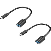 Conceptronic ABBY11B OTG-Adapter für USB-C zu USB-A 2er Pack, 20cm, 0,2 m, USB C, USB A, USB 3.2 Gen 1 (3.1 Gen 1), 5 Gbit/s, Schwarz