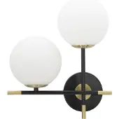 Mauro Ferretti Wandleuchte Darky, Modell double, Fassung E14, 30x17x35 cm, Farbe: Gold, Weiß, Schwarz