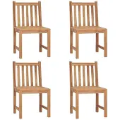 vidaXL Gartenstühle 4 Stk. mit Kissen Massivholz Teak