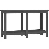 Syfax Werkbank Grau 140x50x80 cm Massivholz Kiefer