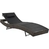 Syfax Sonnenliege Poly Rattan und Textilene Braun