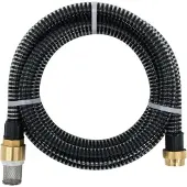 Syfax Saugschlauch mit Messing-Anschlüssen Schwarz 1,1" 5 m PVC