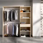 Dmora Großer Kleiderschrank Lhotse 160x187 cm Braun 3 Böden