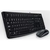 Logitech MK120, Kabelgebunden, USB, AZERTY, Schwarz, Maus enthalten