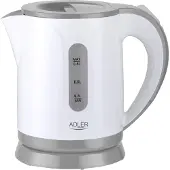 Adler AD 1371g Wasserkocher 0.8 Liter 1 Stück 850W Abschaltautomatik Weiß Grau