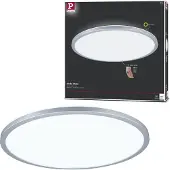 Paulmann LED Panel "Atria Shine 4000K IP20 rund", grau (chromfarben), 1, Ø 42cm H: 2,8cm, 1 Stk., Leuchten, Backlight, LED Panel
