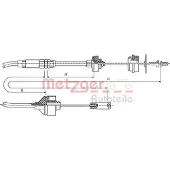 METZGER 11.2195 Kupplungsseil Seilzug für CITROËN Berlingo / Berlingo First (MF, GJK, GFK) 617/340mm