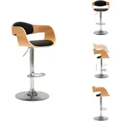 vidaXL Barhocker Schwarz Bugholz und Kunstleder - Barhocker
