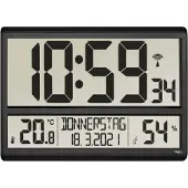 TFA-Dostmann Digitale XL-Funkuhr mit Raumklima und Wochentaganzeige, 60.4520.01,